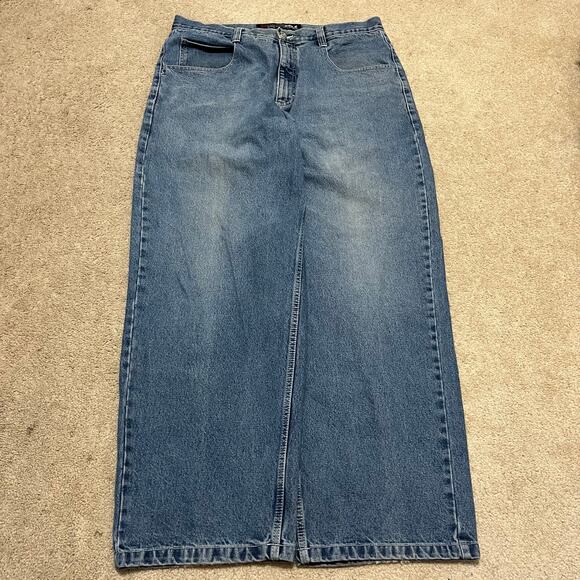 Southpole Y2K Baggy Skater Faded Wide Leg Blue Jeans 36Wx32L - Picture 1 of 8
